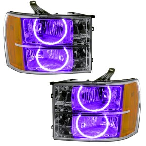 GMC Sierra Headlight Halo Kits - ORACLE Lighting - Pre-Assembled LED Halo, SMD Technology - UV/Purple - `07-`13